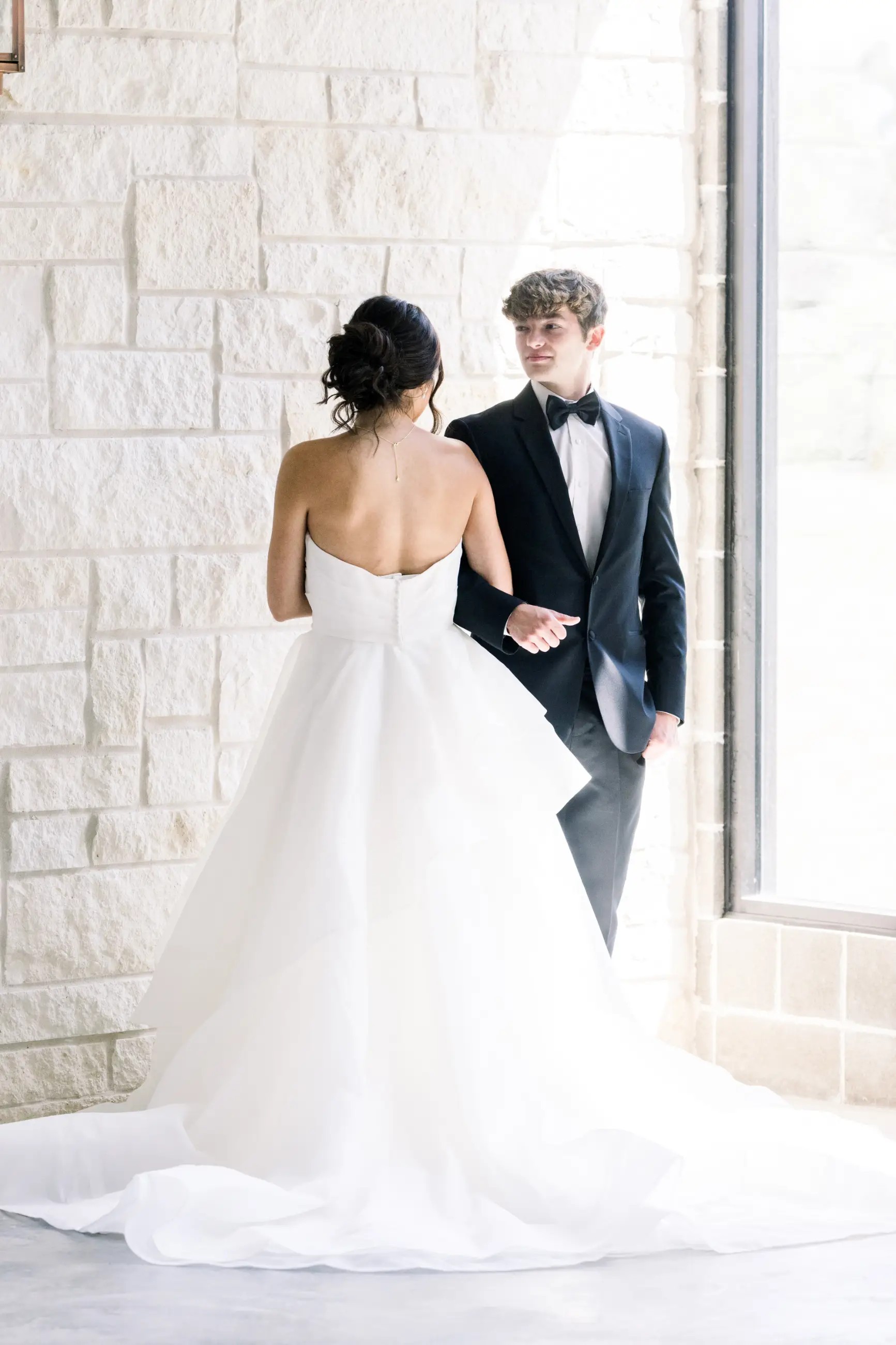 Photo of the kissing real bride and groom